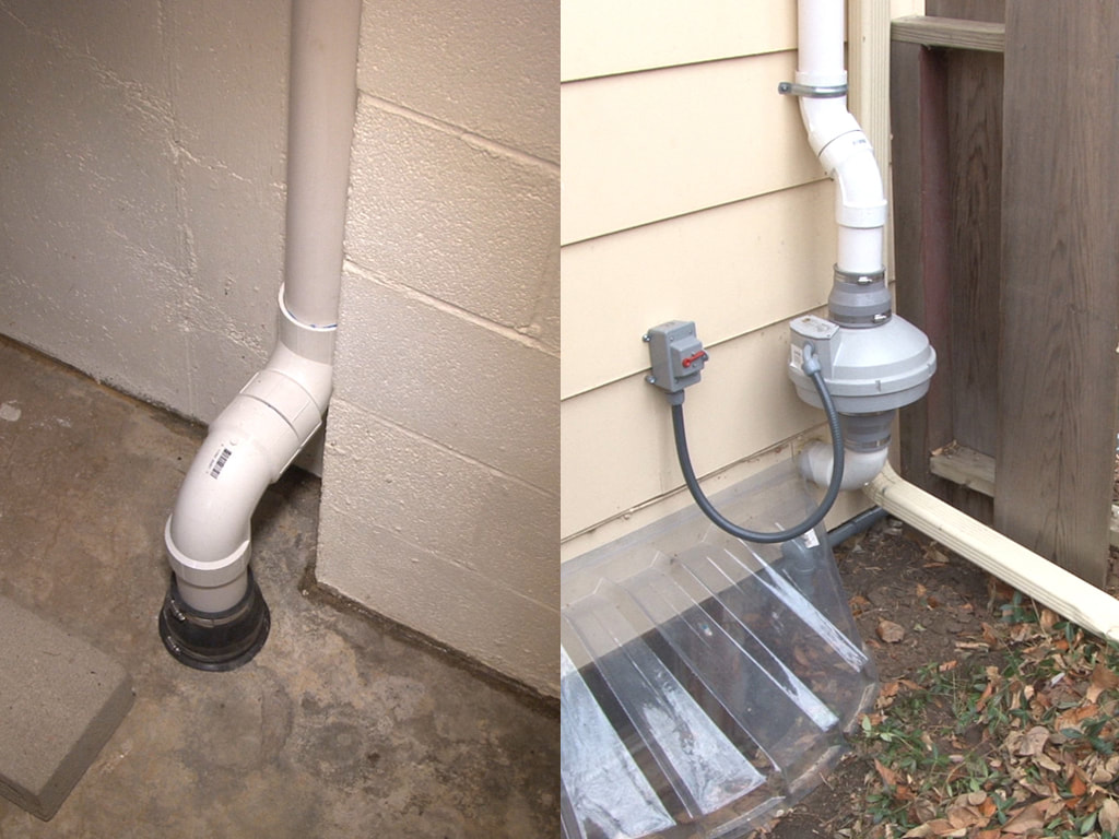 A Fayette County Kentucky radon mitigation system pipes